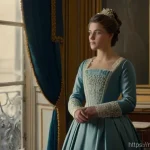 프랑스어 프랑스어 문학 장르별 특징 - **A Scene from a 19th-Century French Romantic Novel**
    A young woman, elegantly dressed in a mode...