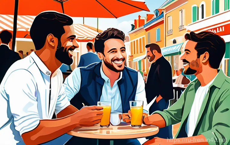 프랑스어 프랑스어 번역의 어려움 - **Prompt:** A vibrant digital illustration depicting four diverse individuals, each representing a d...