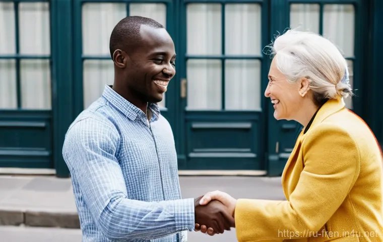 프랑스어 프랑스어권 국가 문화 차이 - **A Study in Greetings: Formal to Familiar Across Francophone Cultures**
    A triptych-style image ...