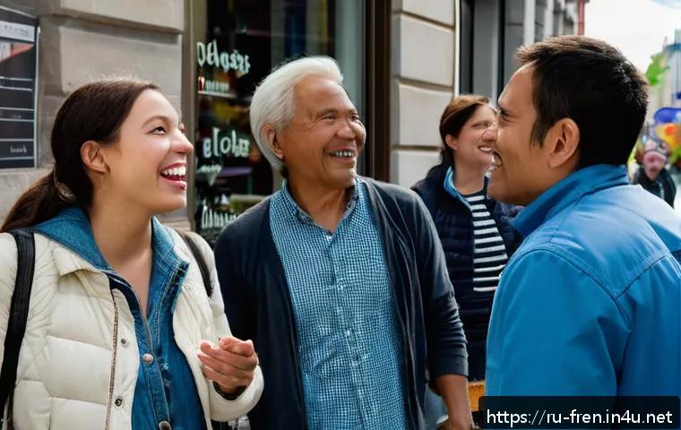 프랑스어 프랑스어와 퀘벡 불어 비교 - A vibrant street scene in Quebec City showcasing everyday life: people speaking animatedly with visi...